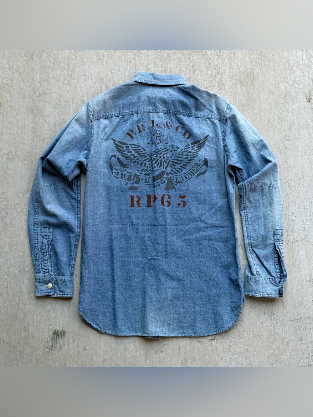 Polo Ralph Lauren Denim Shirt NWT Men Size Large Eagle Graphic
